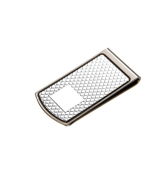 Money Clip - Silver & Gunmetal Textured