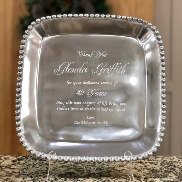 Tray - Large Square Beaded Edge