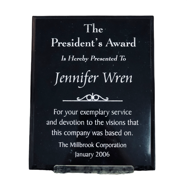 marble plaque engraved