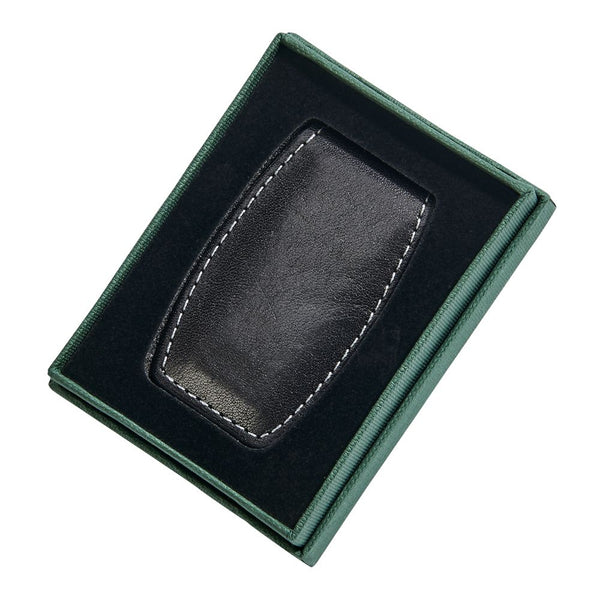 Money Clip - Black Leather