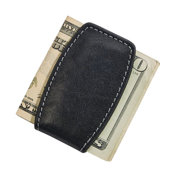 Money Clip - Black Leather