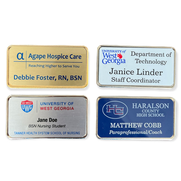 custom metal name badges