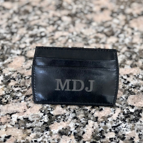 Money Clip - Black & Gunmetal Leatherette