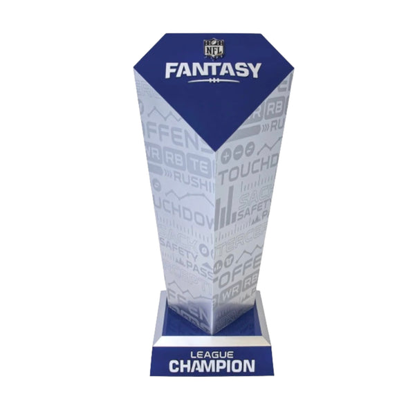 nfl fantasy football silver and blue trophy