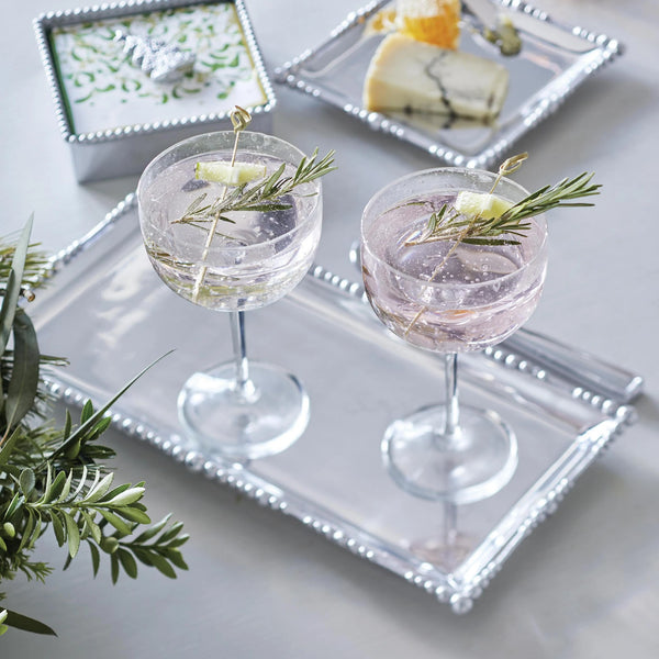 mariposa silver pearl drop long rectangular tray