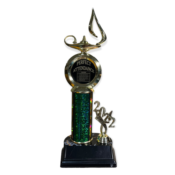 perfect attendance trophy with free engraved plate