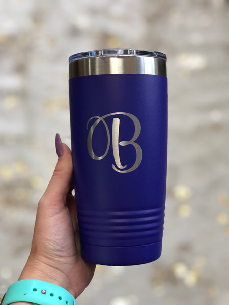 20 oz Custom Engraved Ribbed Tumbler