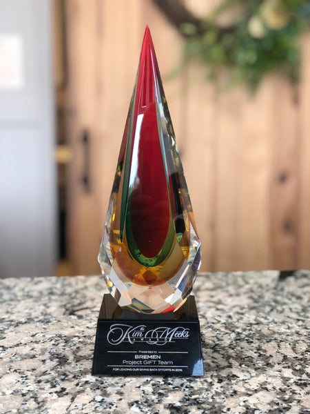Glass Award - Colorful Rain Drop
