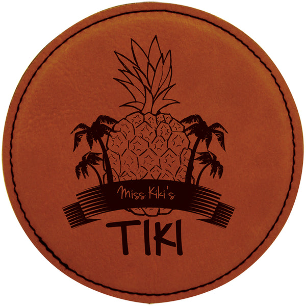 Personalized Leatherette Coaster Set