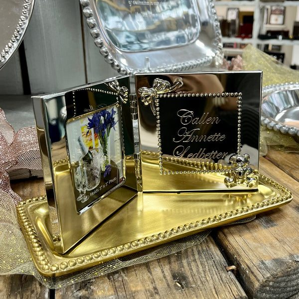 Picture Frame - Silver Hinged Baby