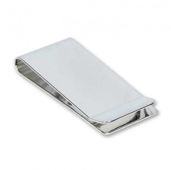 Classic rectangle shiny silver money clip that can be monogrammed on the front.
