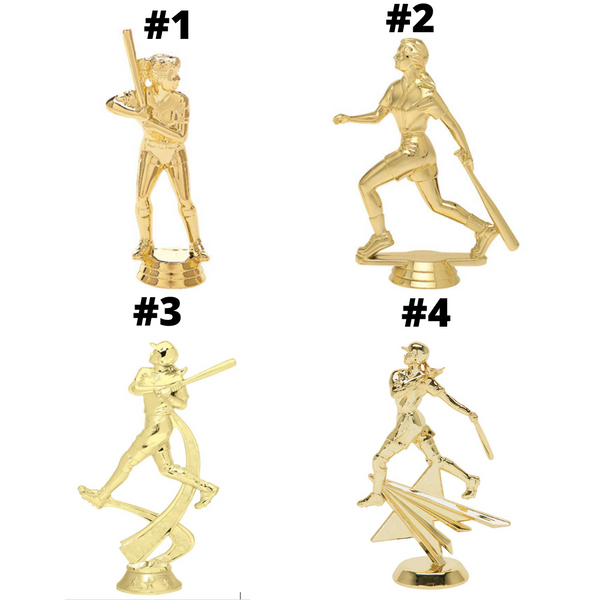 Softball Trophy - Colored Column w/ Year - Female