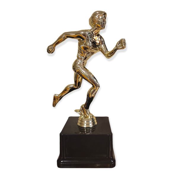 huge female track runner trophy