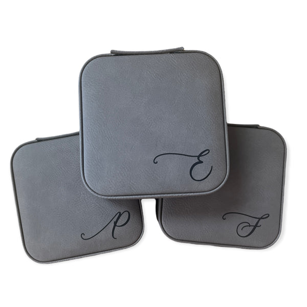 Leatherette Personalized Travel Jewelry Case