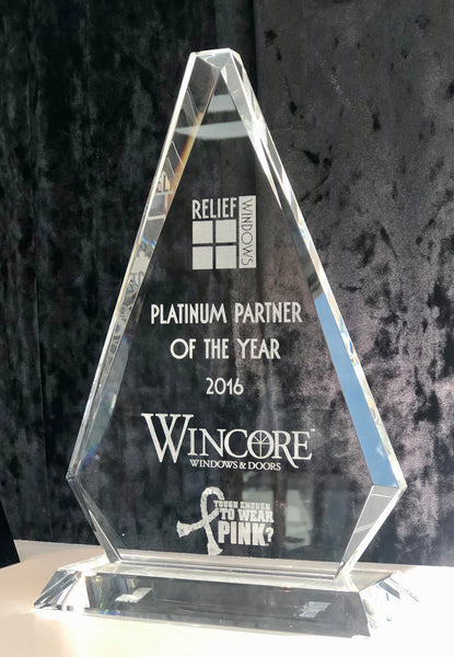 Custom engraved triangle crystal award