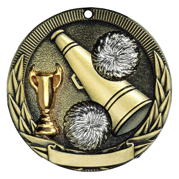 gold tri colored cheerleading with free neck ribbon