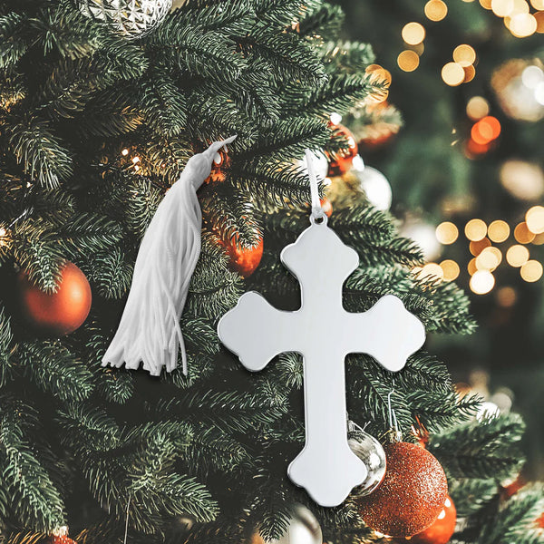 Silver Cross Ornament