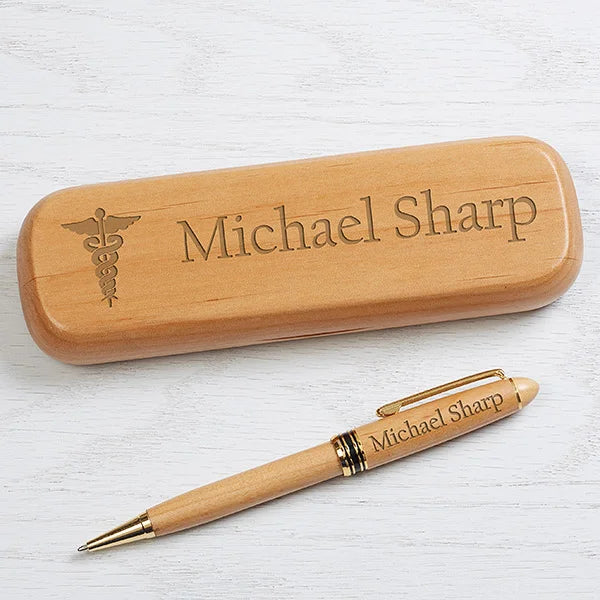 Personalized Maple Pen Box w/ Pen