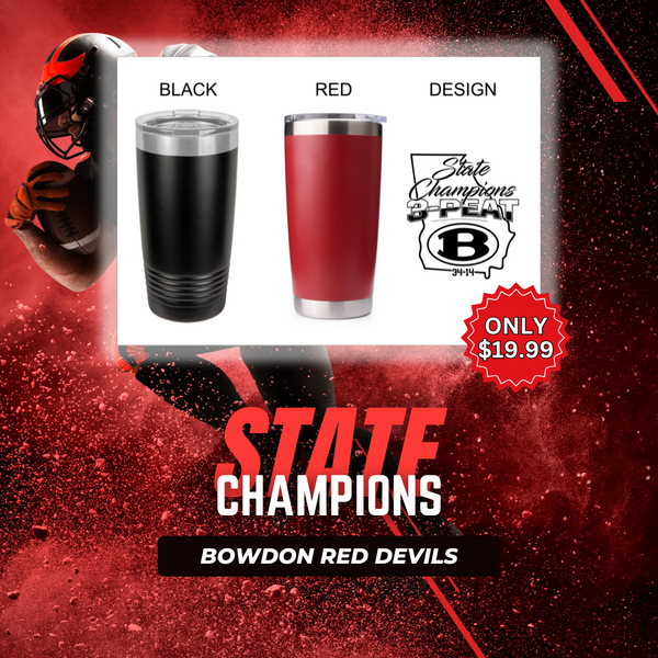 20oz Bowdon Red Devils State Champions Tumbler