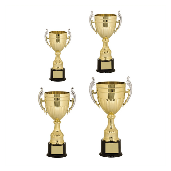 Cup Trophy - Gold with Silver Handles - Plastic