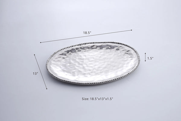 Large Oval Beaded Platter