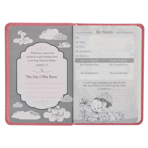 Infant New Testament Faux Leather Bible - Pink