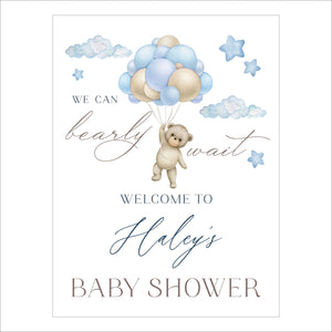 Baby Shower Welcome Sign | We Can Bearly Wait Watercolor