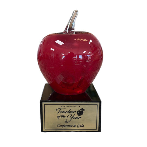 Glass Award - Red Apple