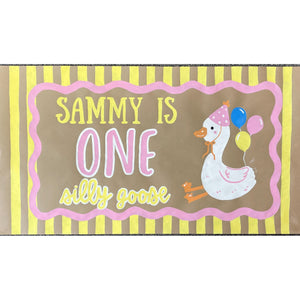 Hand-Painted Banner - One Silly Goose