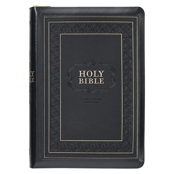 KJV Bible - Giant Print Full-Size Black Faux Leather w/ Zipper