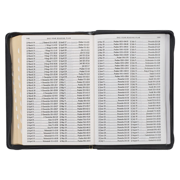 KJV Bible - Giant Print Full-Size Black Faux Leather w/ Zipper
