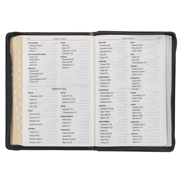 KJV Bible - Giant Print Full-Size Black Faux Leather w/ Zipper