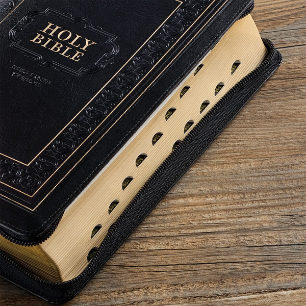 KJV Bible - Giant Print Full-Size Black Faux Leather w/ Zipper