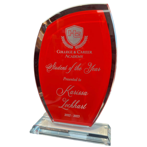 Glass Award - Red Silk