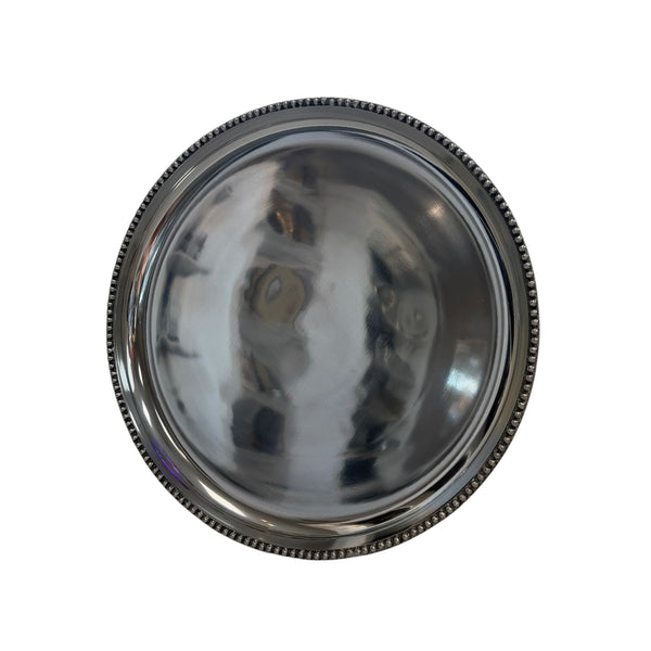 Tray - 13.75" Round w/ Small Beaded Edge