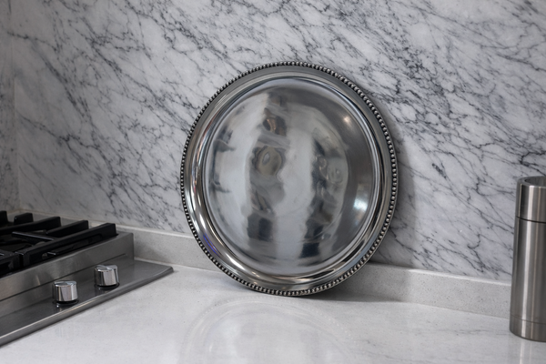 Tray - 13.75" Round w/ Small Beaded Edge