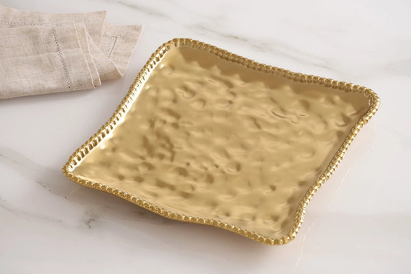 Square Serving Platter | Beaded Edge Tray