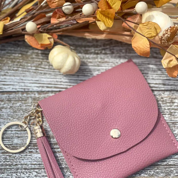 Keychain - Snap Closure Wallet Keychain w/ Tassel