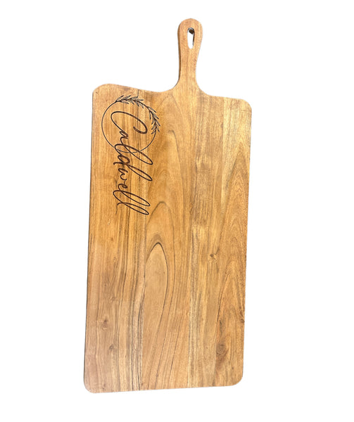 Cutting Board - Rectangle Acacia Wood w/ Handle