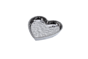 Silver Heart Shaped Porcelain Dish