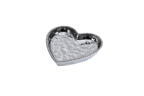 Pampa Bay - Silver Heart Shaped Porcelain Dish