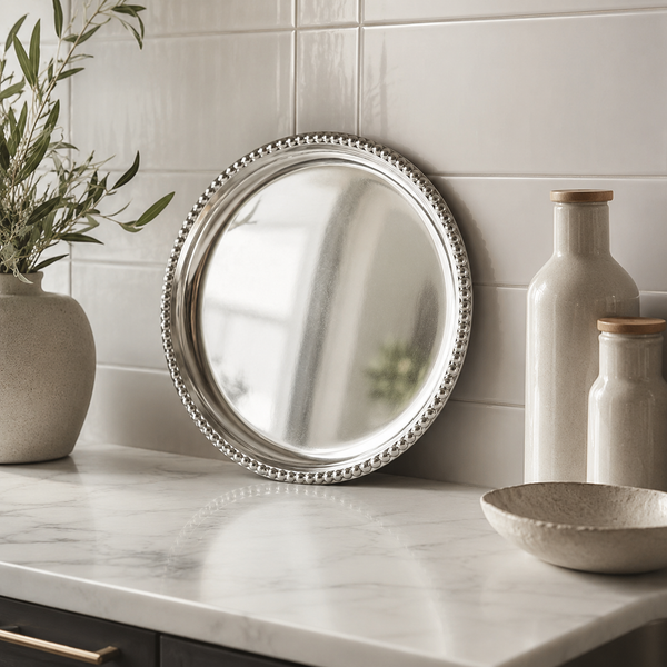 Tray - 10" Round w/ Small Beaded Edge