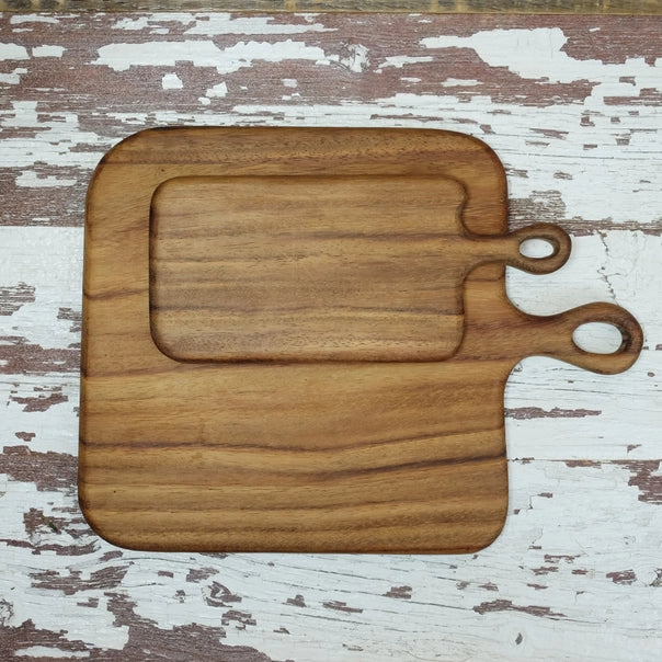 Cutting Board - Square Caro Caro Wood w/ Handle