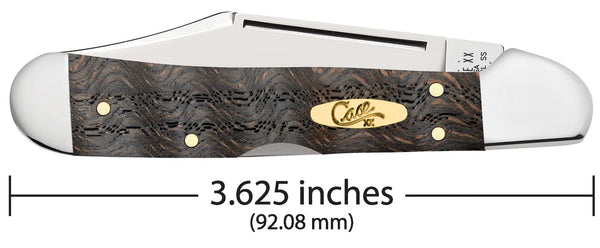 Case Knife -  Smooth Black Curly Oak Wood Mini CopperLock®