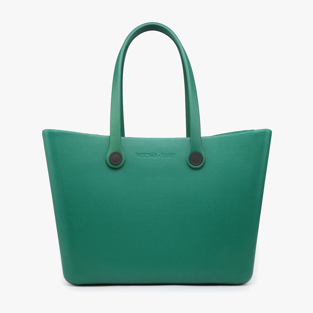 emerald green versa tote plastic tote bag