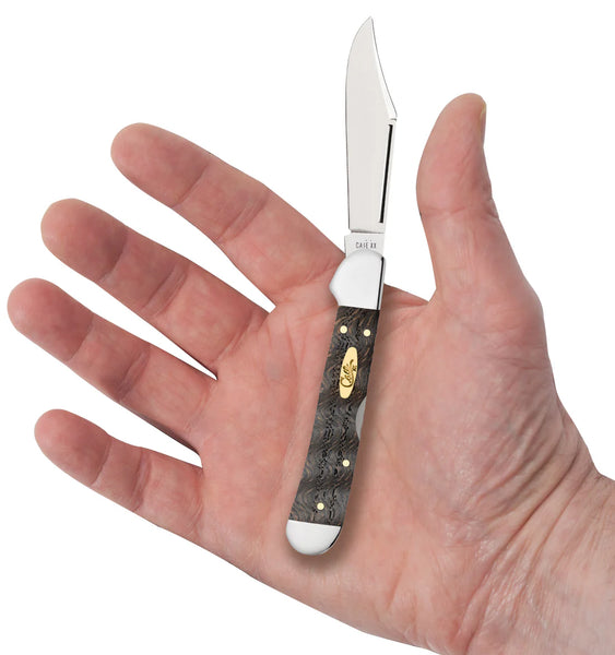 Case Knife -  Smooth Black Curly Oak Wood Mini CopperLock®