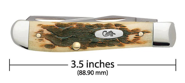 Case Knife - Amber Bone Peach Seed Mini Trapper