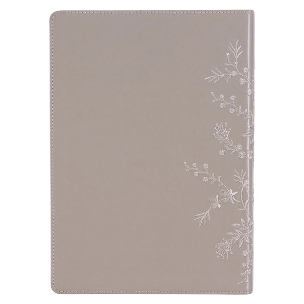 Embroidered Taupe Faux Leather Spiritual Growth Bible