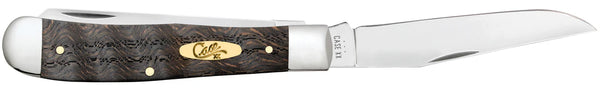 Case Knife - Black Curly Oak Wood Smooth Trapper