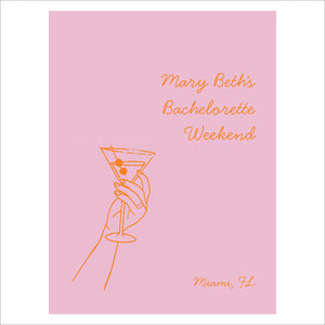 Bachelorette Welcome Sign | Pink & Orange Martini